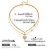 Stainless Steel Geometric Heart Cross Pendant Necklace With Diamonds Electroplated For Women