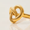 Stainless Steel Geometric Heart Cut Out Ring Jewelry Retro Style Electroplated For Women