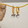 Stainless Steel Geometric Heart Earrings For Women Electroplated