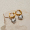 Stainless Steel Geometric Heart Earrings For Women Electroplated