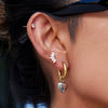 Stainless Steel Geometric Heart Earrings For Women Electroplated