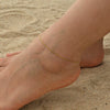 Stainless Steel Geometric Heart Flat Cross Snake Chain Anklet For Girls