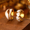 Stainless Steel Geometric Heart Love Oil Dropping Women's Ring
