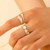 Stainless Steel Geometric Heart Love Oil Dropping Women's Ring