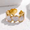 Stainless Steel Geometric Heart Love Oil Dropping Women's Ring