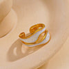 Stainless Steel Geometric Heart Love Oil Dropping Women's Ring