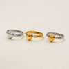 Stainless Steel Geometric Heart Ring Minimalist Style Electroplating Jewelry Unisex