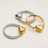 Stainless Steel Geometric Heart Ring Minimalist Style Electroplating Jewelry Unisex