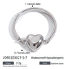 Stainless Steel Geometric Heart Ring Minimalist Style Electroplating Jewelry Unisex