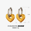 Stainless Steel Geometric Heart Round Hiphop Earrings For Women With Electroplating