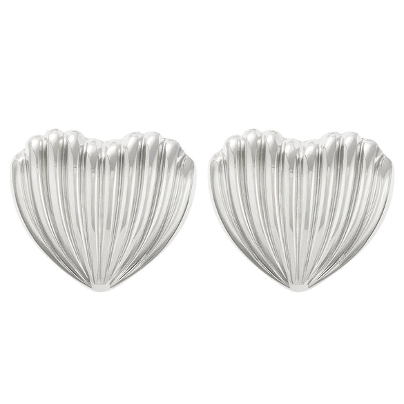 Stainless Steel Geometric Heart Shape Electroplated Women's Earrings Stud