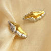 Stainless Steel Geometric Heart Shape Electroplating Couple Style Earrings
