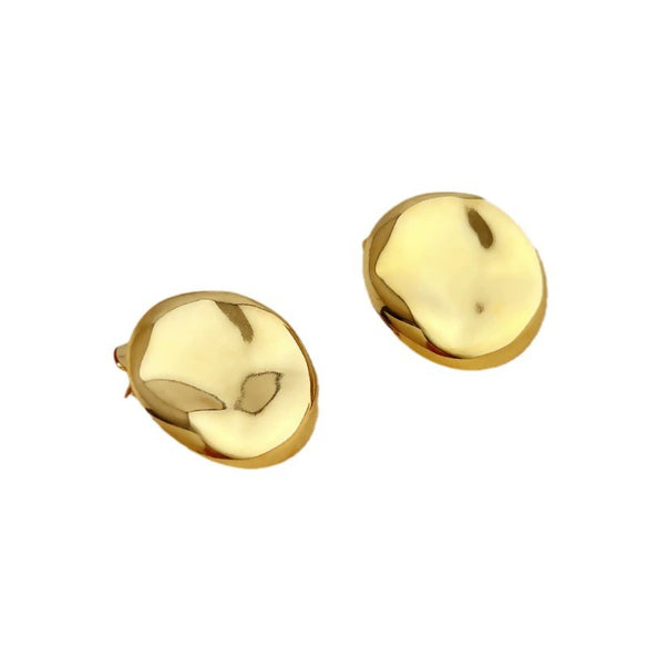 Stainless Steel Geometric Heart Shape Electroplating Oval Earrings For Couple
