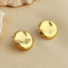 Stainless Steel Geometric Heart Shape Electroplating Oval Earrings For Couple