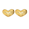 Stainless Steel Geometric Heart Striped Earrings For Women With Electroplating Design