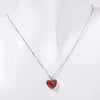 Stainless Steel Geometric Heartshaped Imitation Natural Stone Red Agate Pendant Necklace Electroplated 18K Gold Color Preservation O Chain