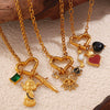 316L Stainless Steel Geometric Heartshaped Pendant Light Luxury Style Plated Necklace For Women