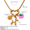 316L Stainless Steel Geometric Heartshaped Pendant Light Luxury Style Plated Necklace For Women