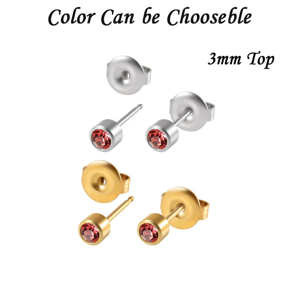 Stainless Steel Geometric Heartshaped Rhinestone Electroplated Ear Studs With Flower Design