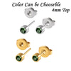 Stainless Steel Geometric Heartshaped Rhinestone Electroplated Ear Studs With Flower Design