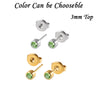 Stainless Steel Geometric Heartshaped Rhinestone Electroplated Ear Studs With Flower Design