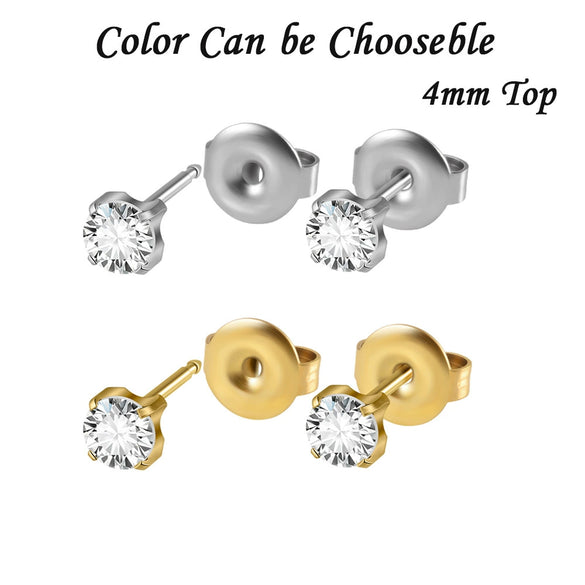 Stainless Steel Geometric Heartshaped Rhinestone Electroplated Ear Studs With Flower Design