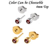 Stainless Steel Geometric Heartshaped Rhinestone Electroplated Ear Studs With Flower Design