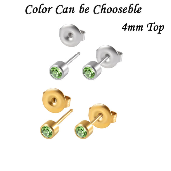 Stainless Steel Geometric Heartshaped Rhinestone Electroplated Ear Studs With Flower Design