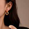 Stainless Steel Geometric Hexagonal Vintage Electroplating Women's Earrings