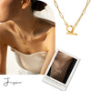 Stainless Steel Geometric Hip Hop Style Necklace With 18K Gold Plated Coarse Chain And Ot Buckle