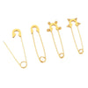 Stainless Steel Geometric Hirback Pattern Handmade Electroplated Brooch Accessories