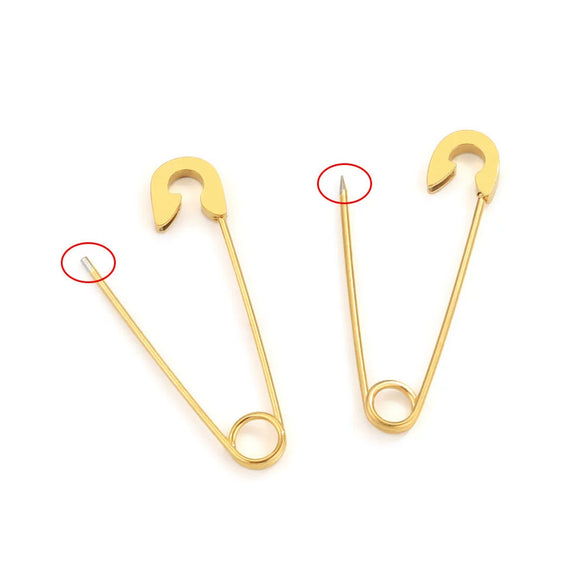Stainless Steel Geometric Hirback Pattern Handmade Electroplated Brooch Accessories