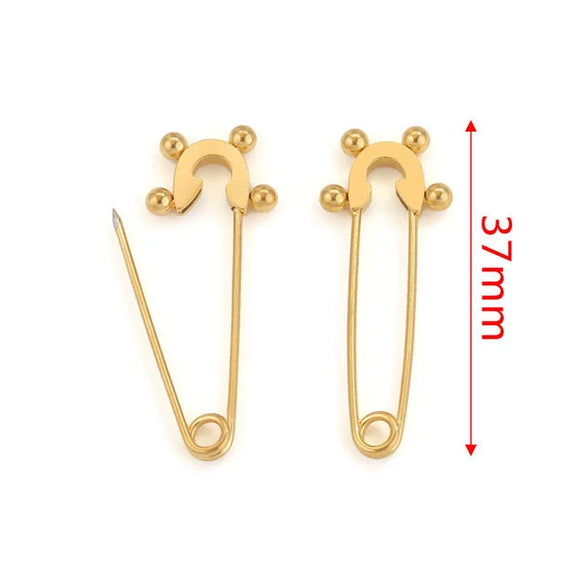 Stainless Steel Geometric Hirback Pattern Handmade Electroplated Brooch Accessories