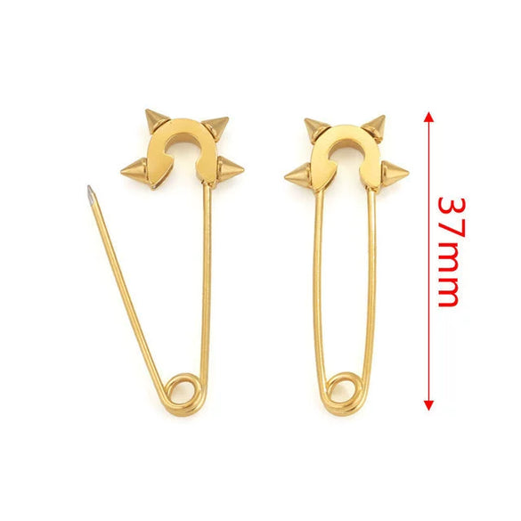 Stainless Steel Geometric Hirback Pattern Handmade Electroplated Brooch Accessories