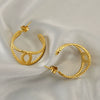 Stainless Steel Geometric Hollow Earrings Electroplated For Women