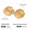 Stainless Steel Geometric Hollow Earrings With Gold And Silver Color Matching Electroplated Jewelry