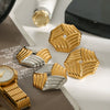 Stainless Steel Geometric Hollow Earrings With Gold And Silver Color Matching Electroplated Jewelry