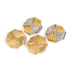 Stainless Steel Geometric Hollow Earrings With Gold And Silver Color Matching Electroplated Jewelry