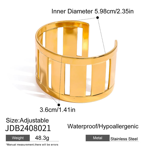 Stainless Steel Geometric Hollow Electroplated Bracelet
