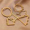 Stainless Steel Geometric Hollow Fish Pattern Retro Style Electroplated Diy Jewelry Making Earrings Connector Accessories