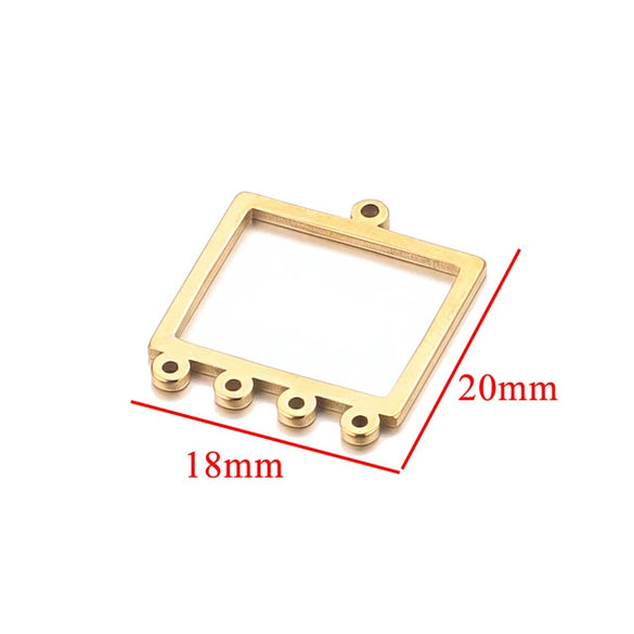Stainless Steel Geometric Hollow Fish Pattern Retro Style Electroplated Diy Jewelry Making Earrings Connector Accessories