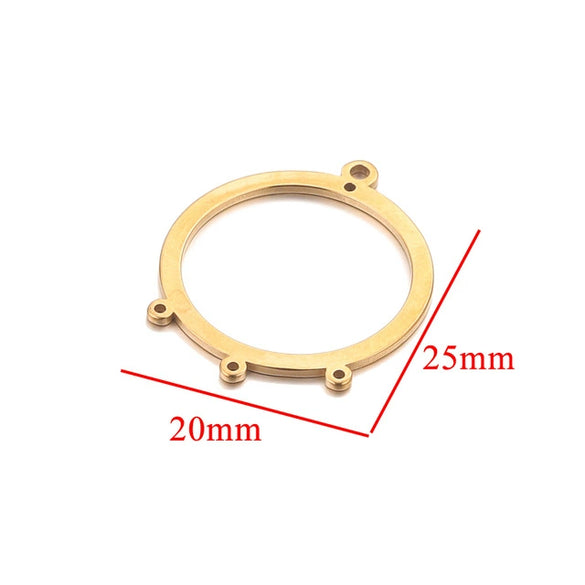 Stainless Steel Geometric Hollow Fish Pattern Retro Style Electroplated Diy Jewelry Making Earrings Connector Accessories