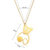 Stainless Steel Geometric Hollow Heart Pendant Necklace With Electroplating And Cross Chain Design For Unisex