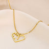 Stainless Steel Geometric Hollow Heart Pendant Necklace With Electroplating And Cross Chain Design For Unisex