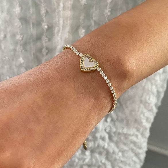 Stainless Steel Geometric Hollow Love Bracelet With Electroplating Ins Style