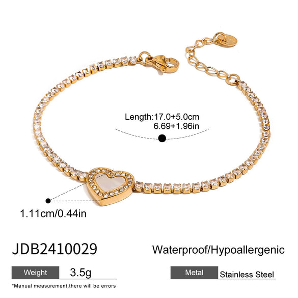 Stainless Steel Geometric Hollow Love Bracelet With Electroplating Ins Style