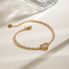 Stainless Steel Geometric Hollow Love Bracelet With Electroplating Ins Style