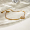 Stainless Steel Geometric Hollow Love Bracelet With Electroplating Ins Style