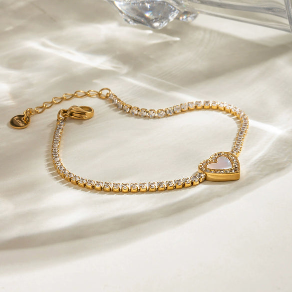Stainless Steel Geometric Hollow Love Bracelet With Electroplating Ins Style