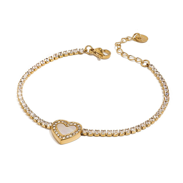Stainless Steel Geometric Hollow Love Bracelet With Electroplating Ins Style
